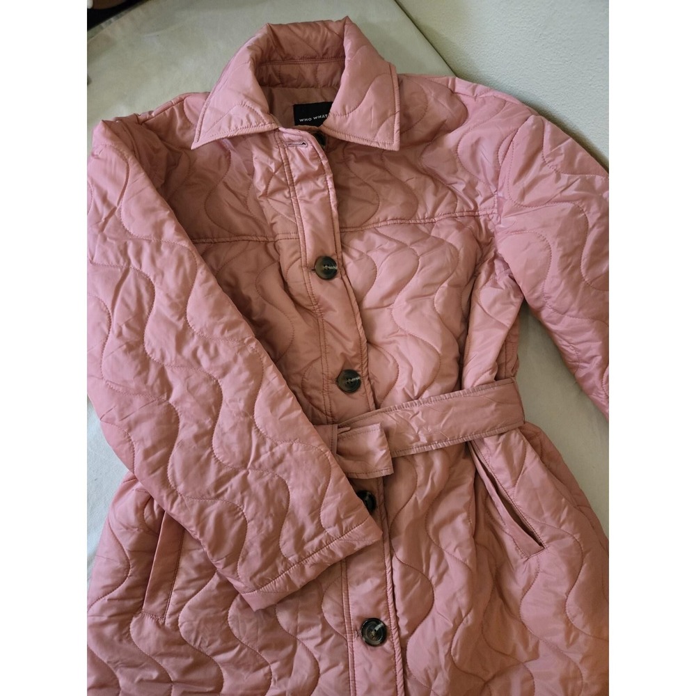 Womens Who What Wear Pink Trench Coat Small - Picture 5 of 5